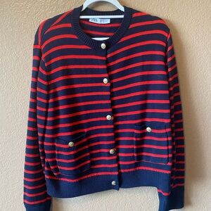Zara Stripe Knit Jacket Cardigan